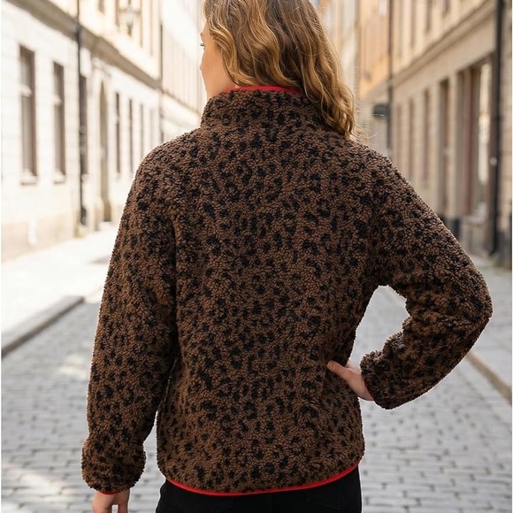 NWT Fuzzy Half Zip Fleece Jacket Women Long Sleeve Sherpa Pullover Smal - Picture 2 of 7